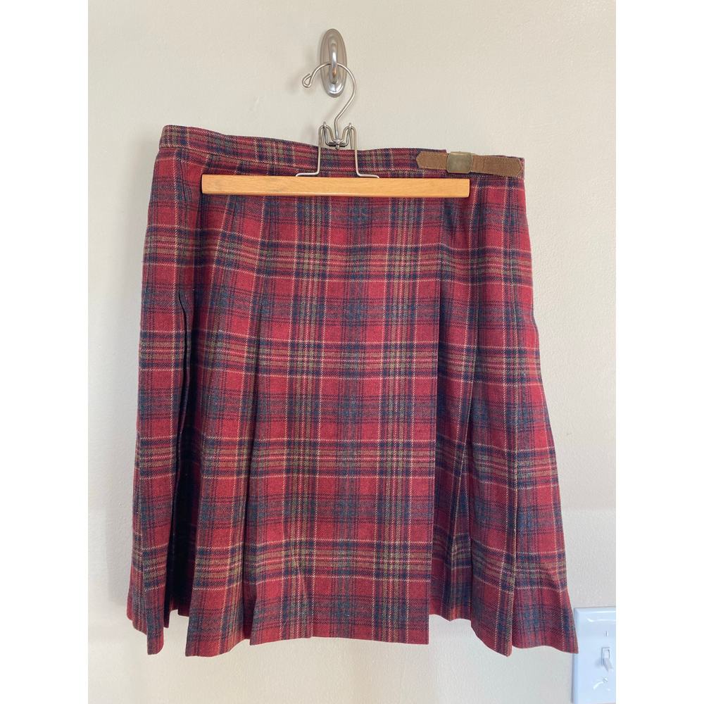 Pendleton Knockabout Pleated Plaid Wool Skirt Adj… - image 1